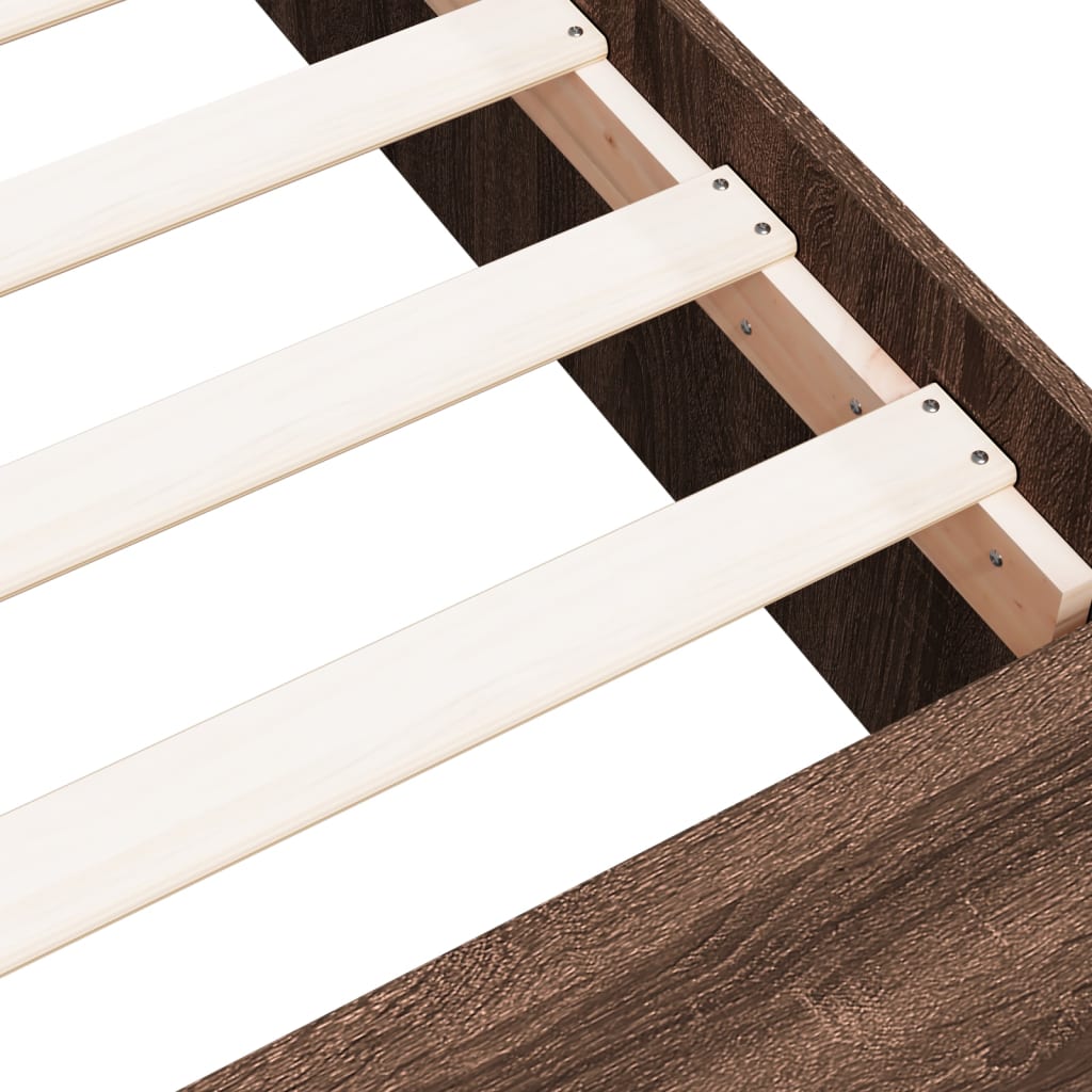 Bed Frame without Mattress Brown Oak 75x190 cm Small Single