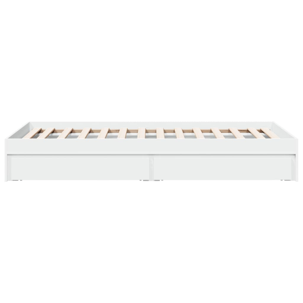 Bed Frame with Drawers without Mattress White 90x200 cm