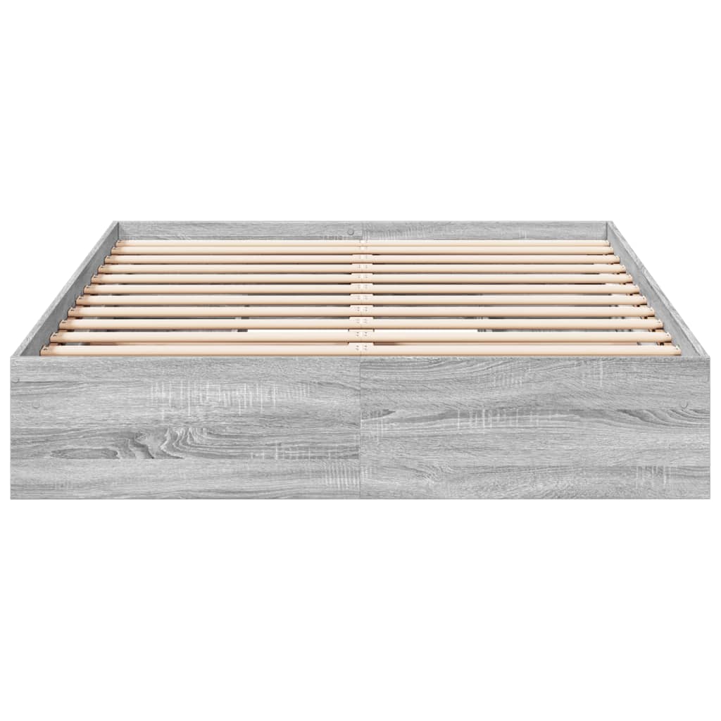 Bed Frame with Drawers without Mattress Grey Sonoma 120x190 cm Small Double
