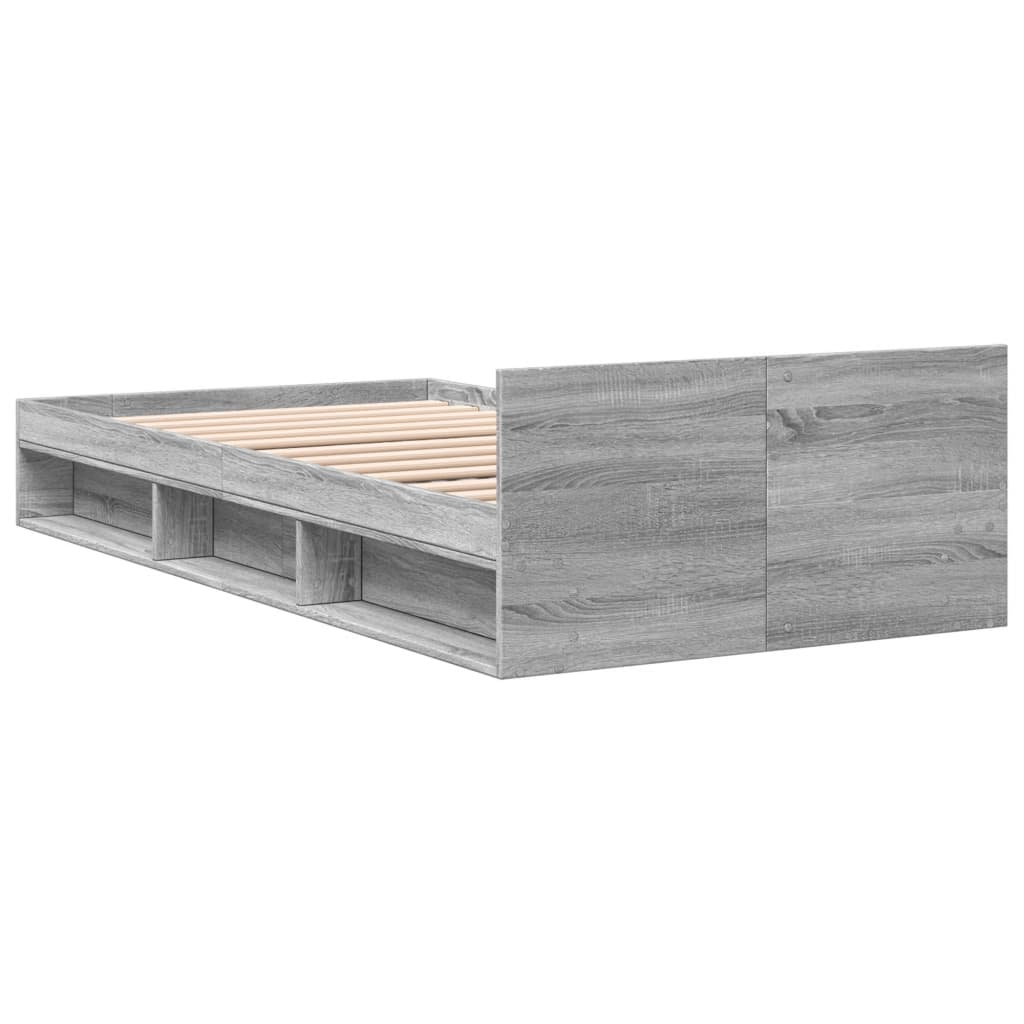 Bed Frame with Drawer without Mattress Grey Sonoma 100x200 cm