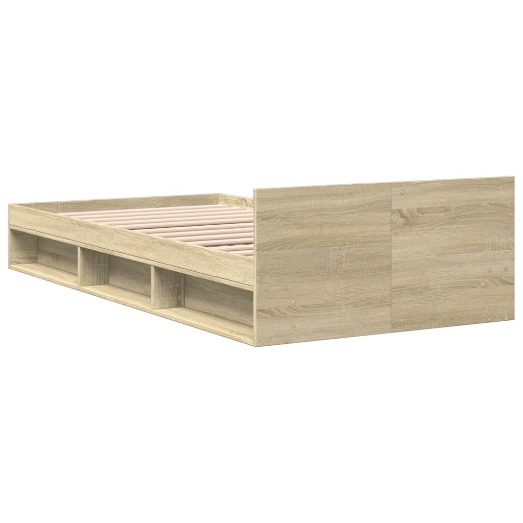 Bed Frame with Drawer without Mattress Sonoma Oak 75x190 cm Small Single