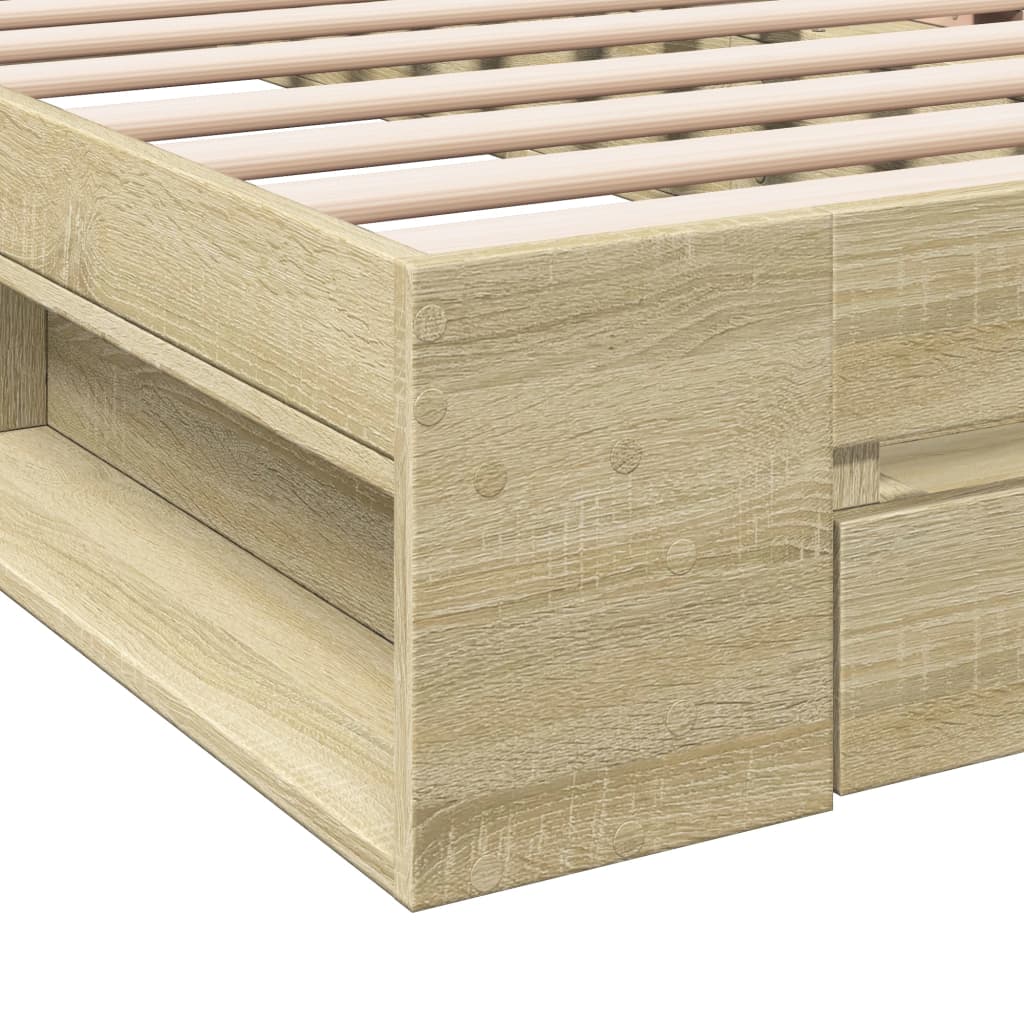 Bed Frame with Drawer without Mattress Sonoma Oak 75x190 cm Small Single