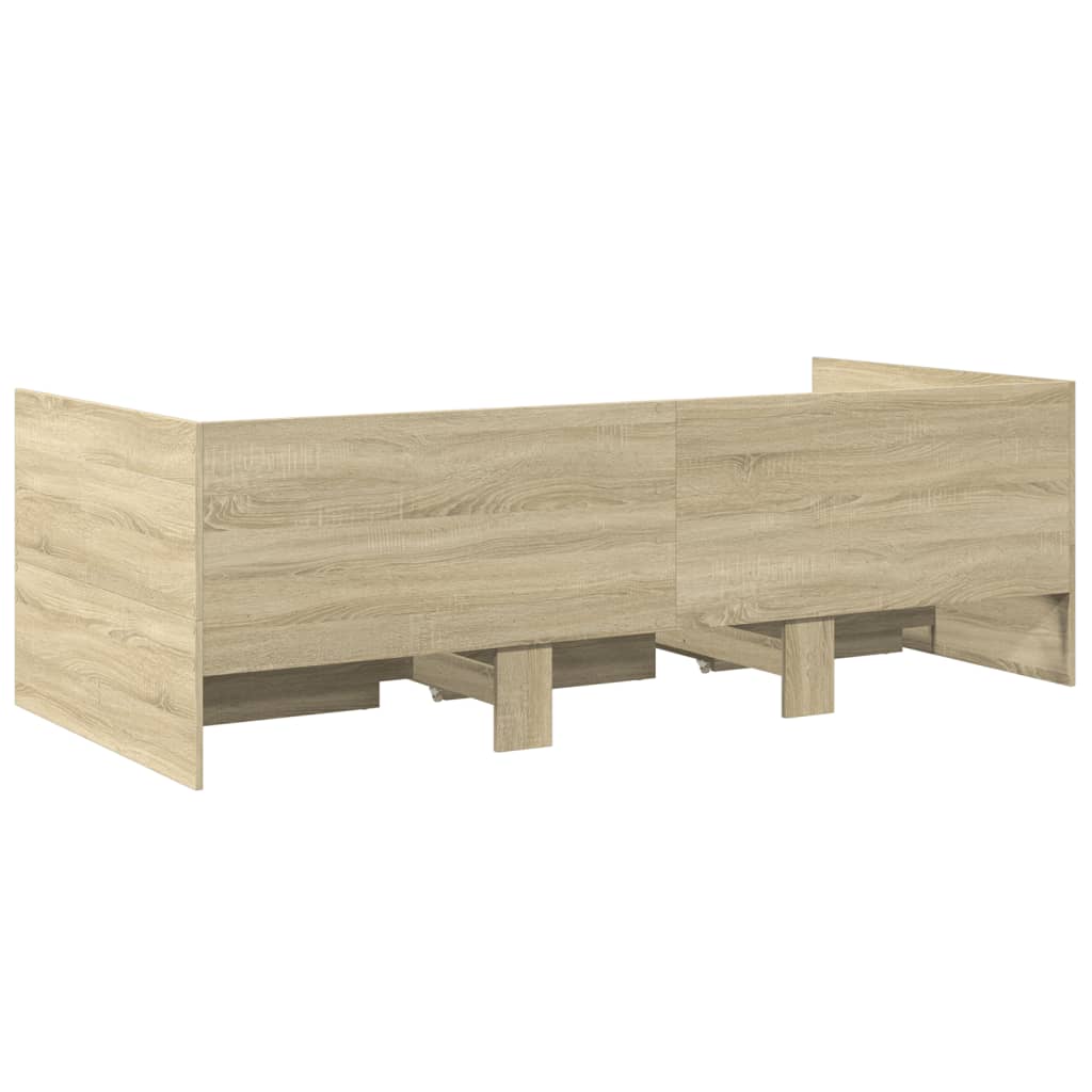 Daybed with Drawers without Mattress Sonoma Oak 90x200 cm