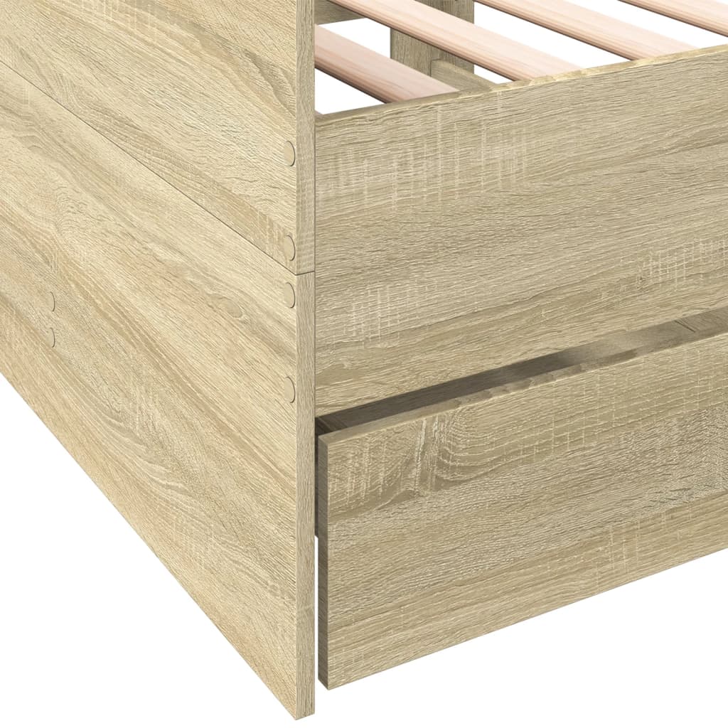 Daybed with Drawers without Mattress Sonoma Oak 90x200 cm