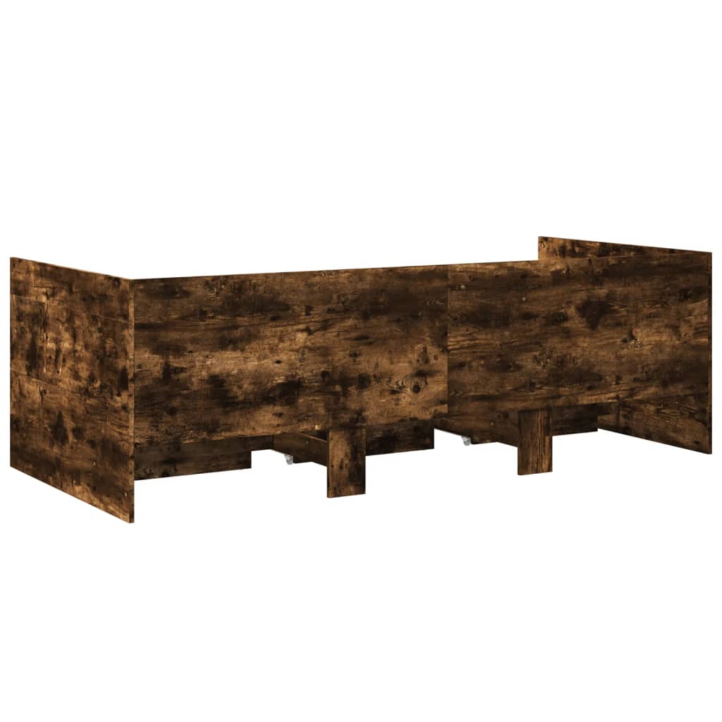 Daybed with Drawers without Mattress Smoked Oak 90x200 cm