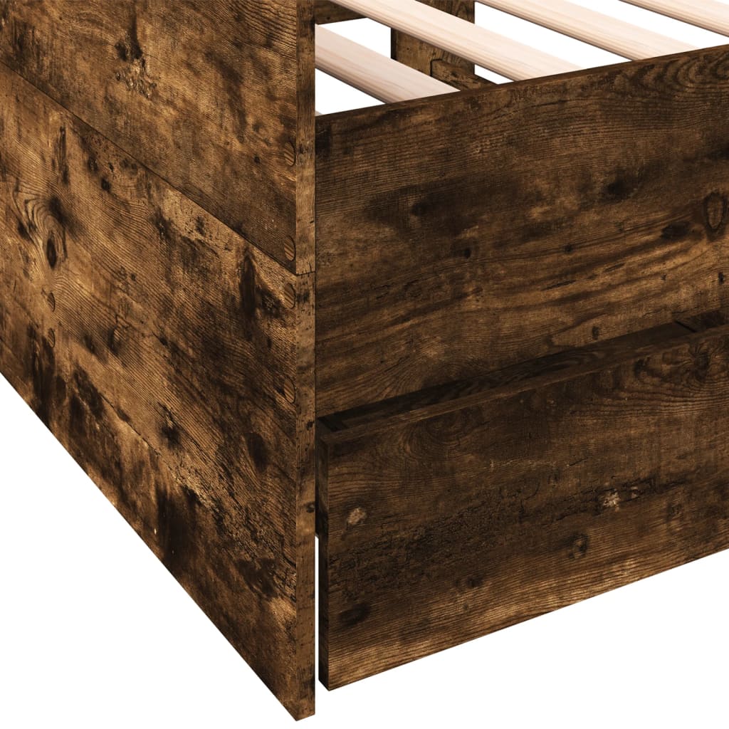 Daybed with Drawers without Mattress Smoked Oak 90x200 cm
