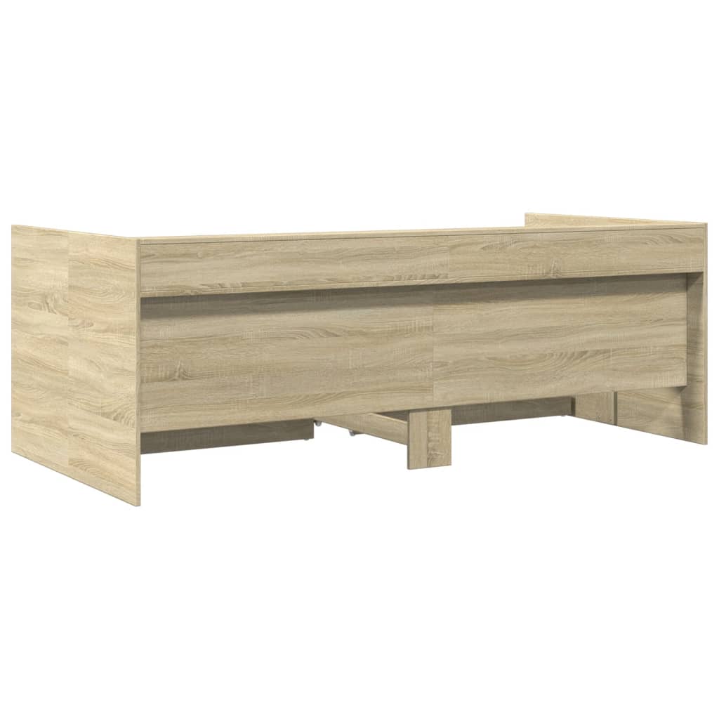 Daybed with Drawers without Mattress Sonoma Oak 100x200 cm