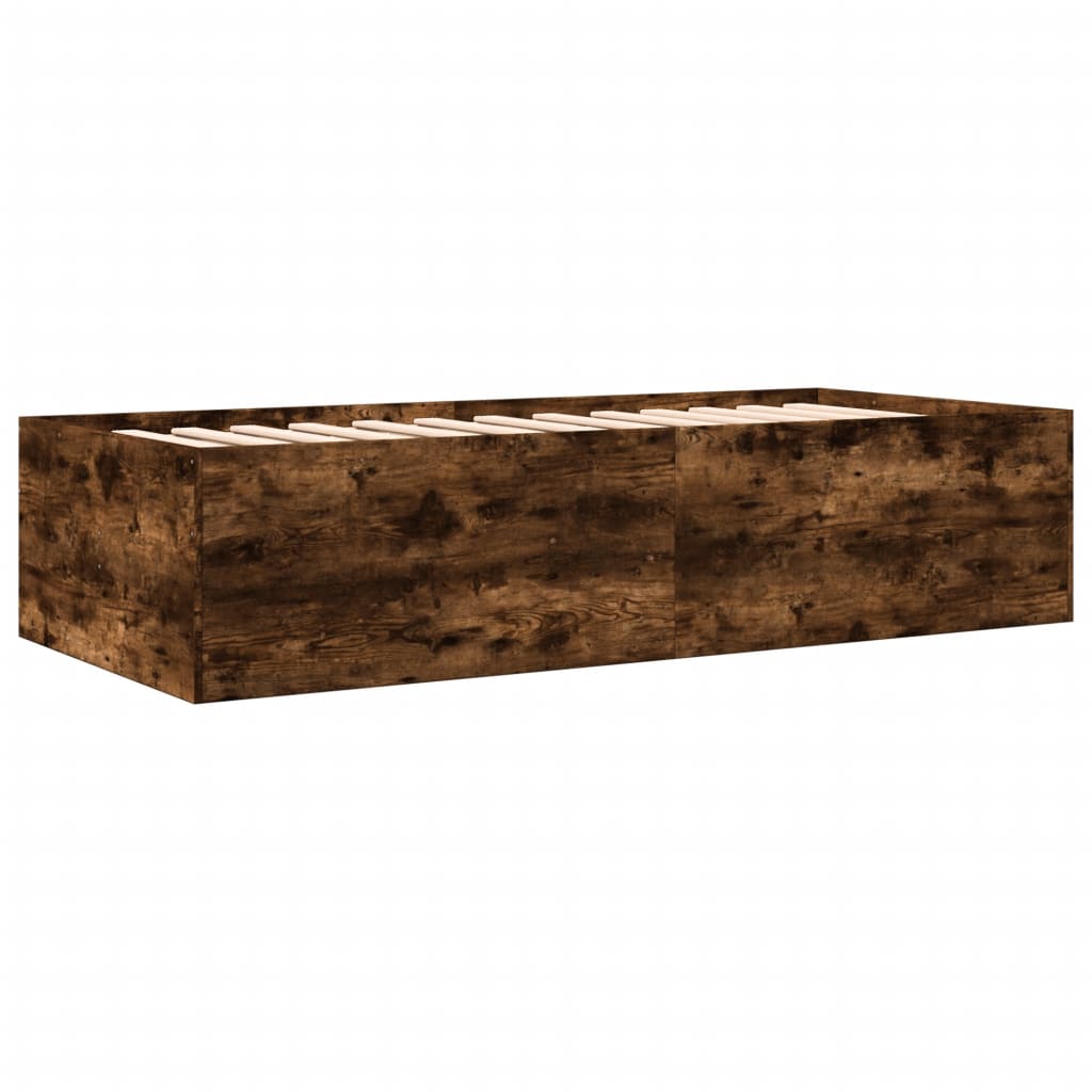 Daybed with Drawers without Mattress Smoked Oak 100x200 cm