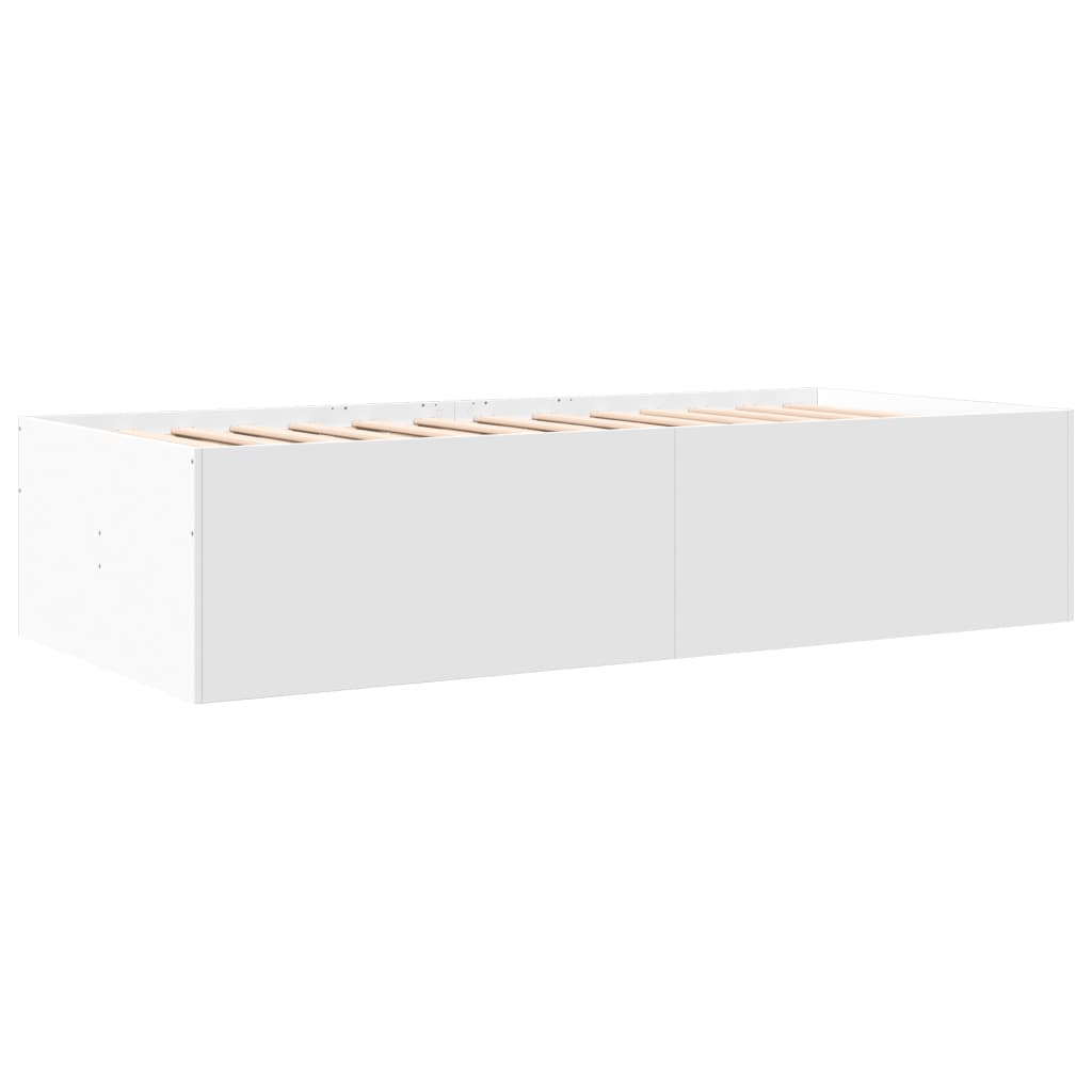 Daybed with Drawers without Mattress White 90x200 cm