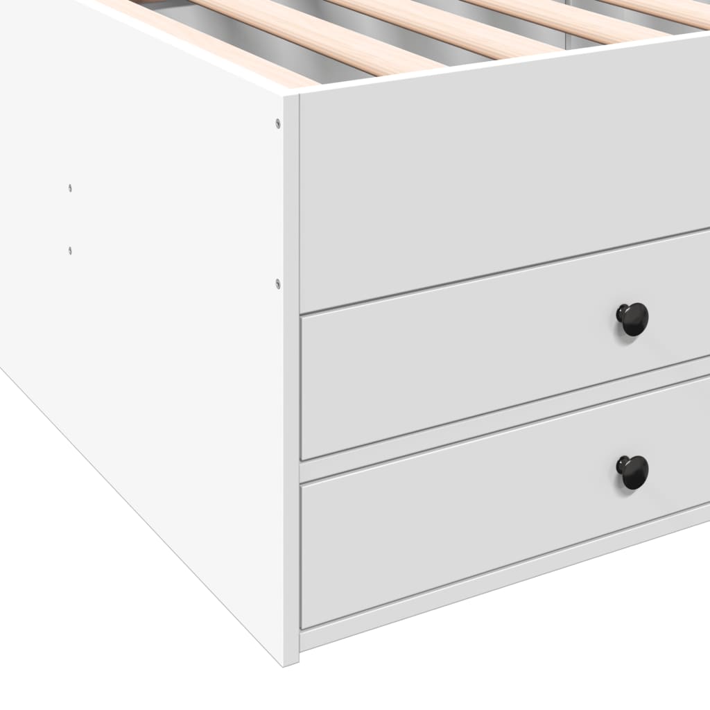 Daybed with Drawers without Mattress White 90x200 cm
