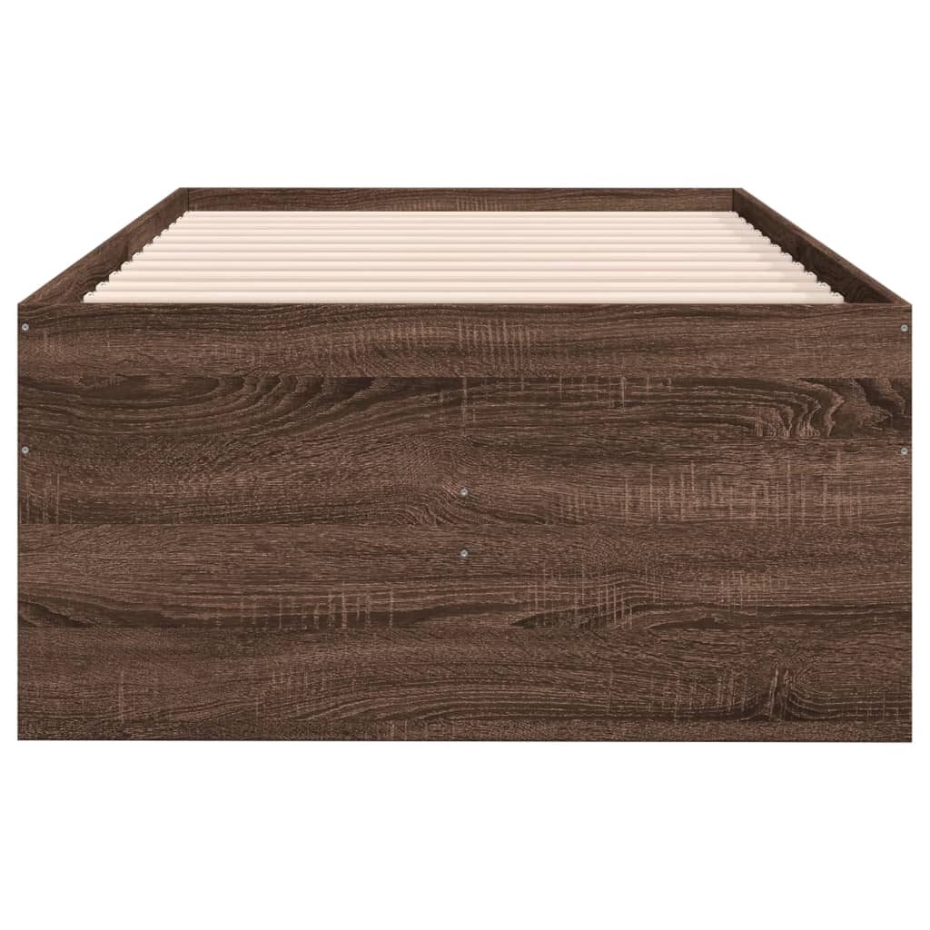 Daybed with Drawers without Mattress Brown Oak 90x200 cm