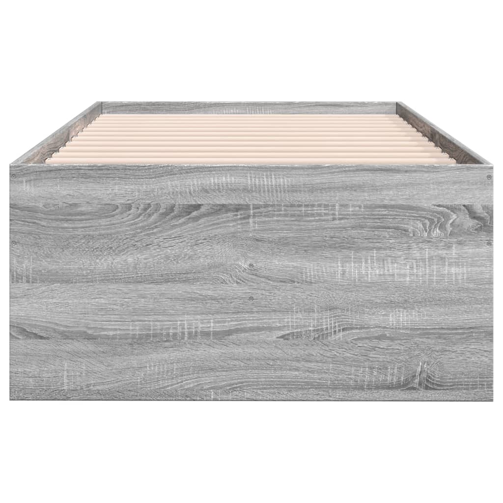 Daybed with Drawers without Mattress Grey Sonoma 90x190 cm Single
