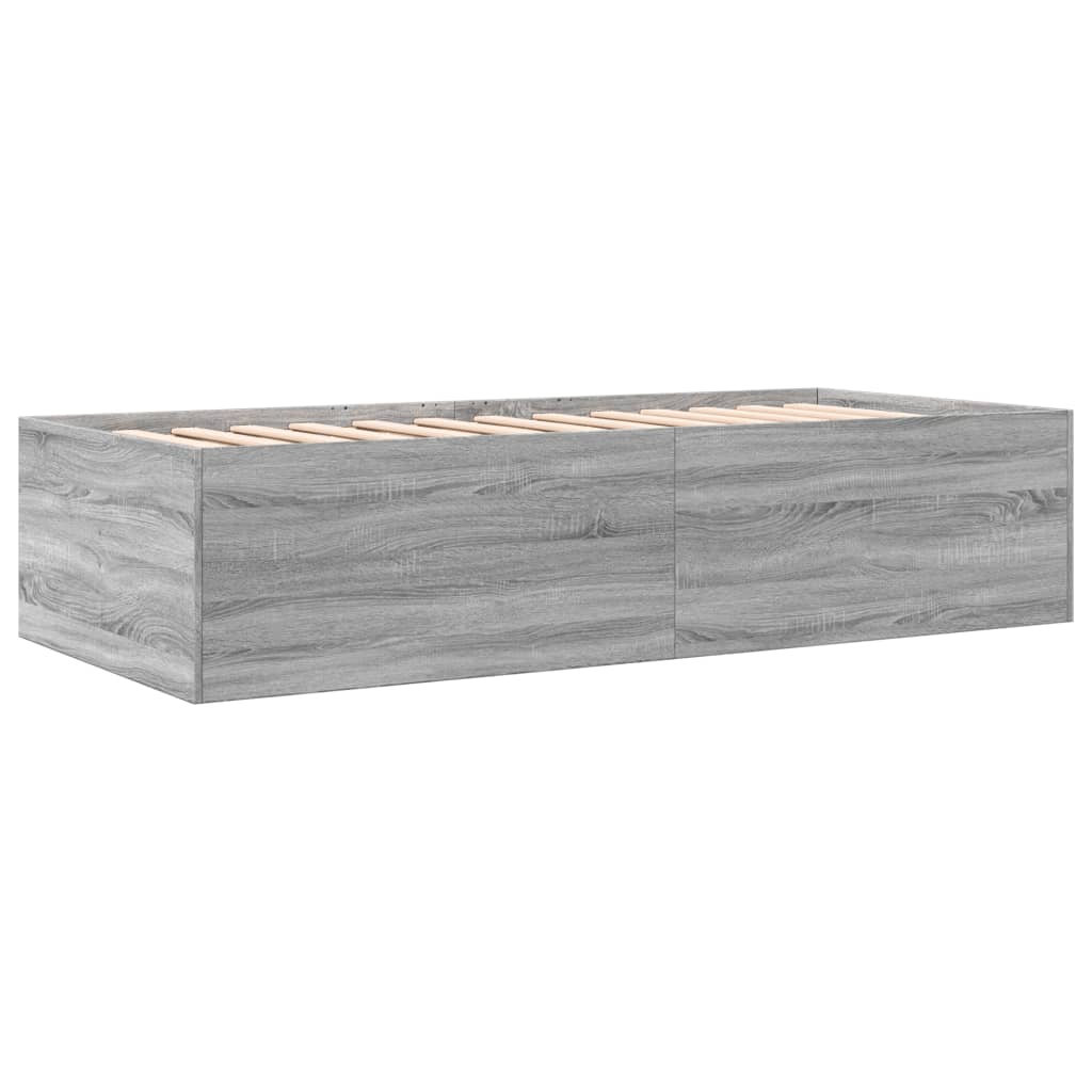 Daybed with Drawers without Mattress Grey Sonoma 90x190 cm Single