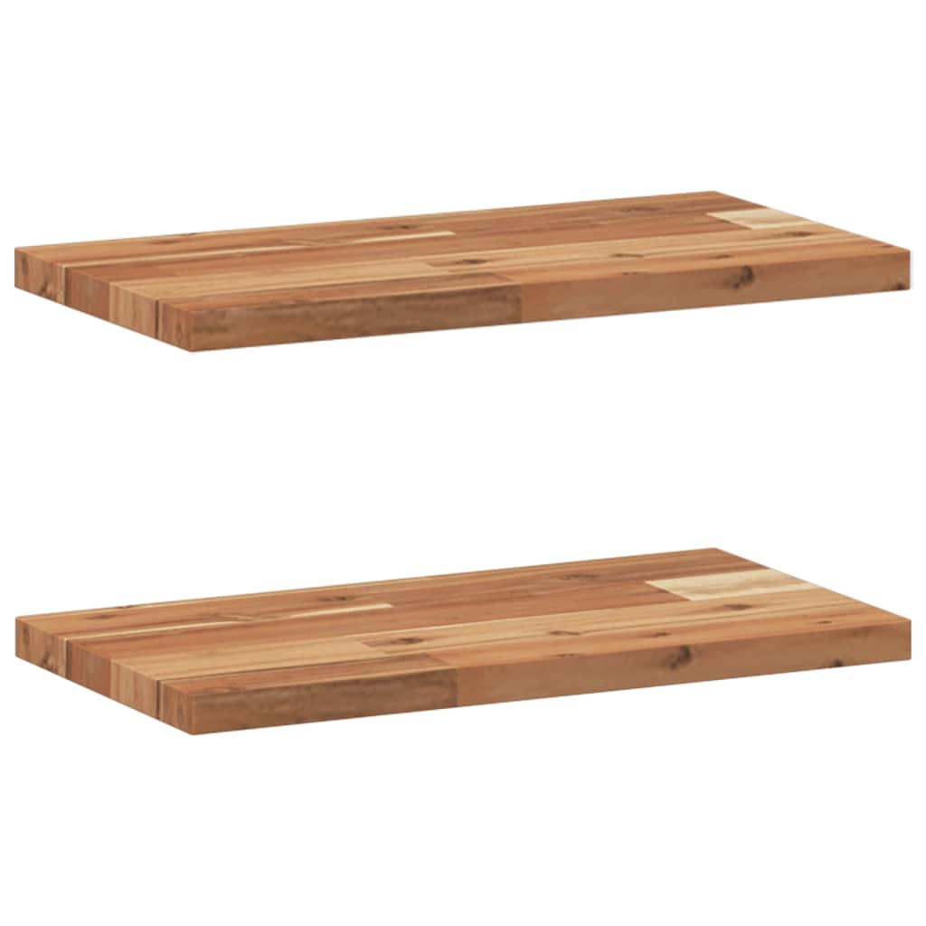Floating Shelves 2 pcs 60x20x2 cm Oil Finished Solid Wood Acacia