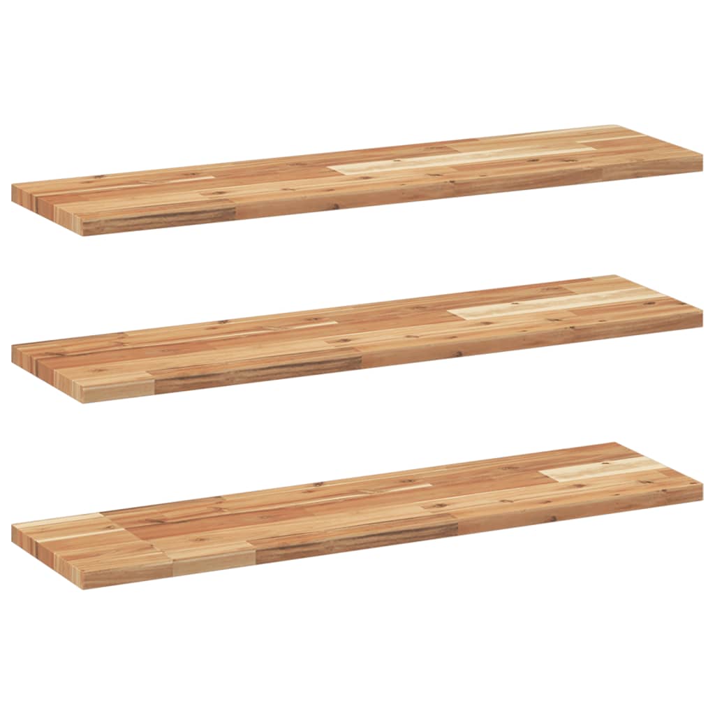 Floating Shelves 3 pcs 80x20x2 cm Oil Finished Solid Wood Acacia
