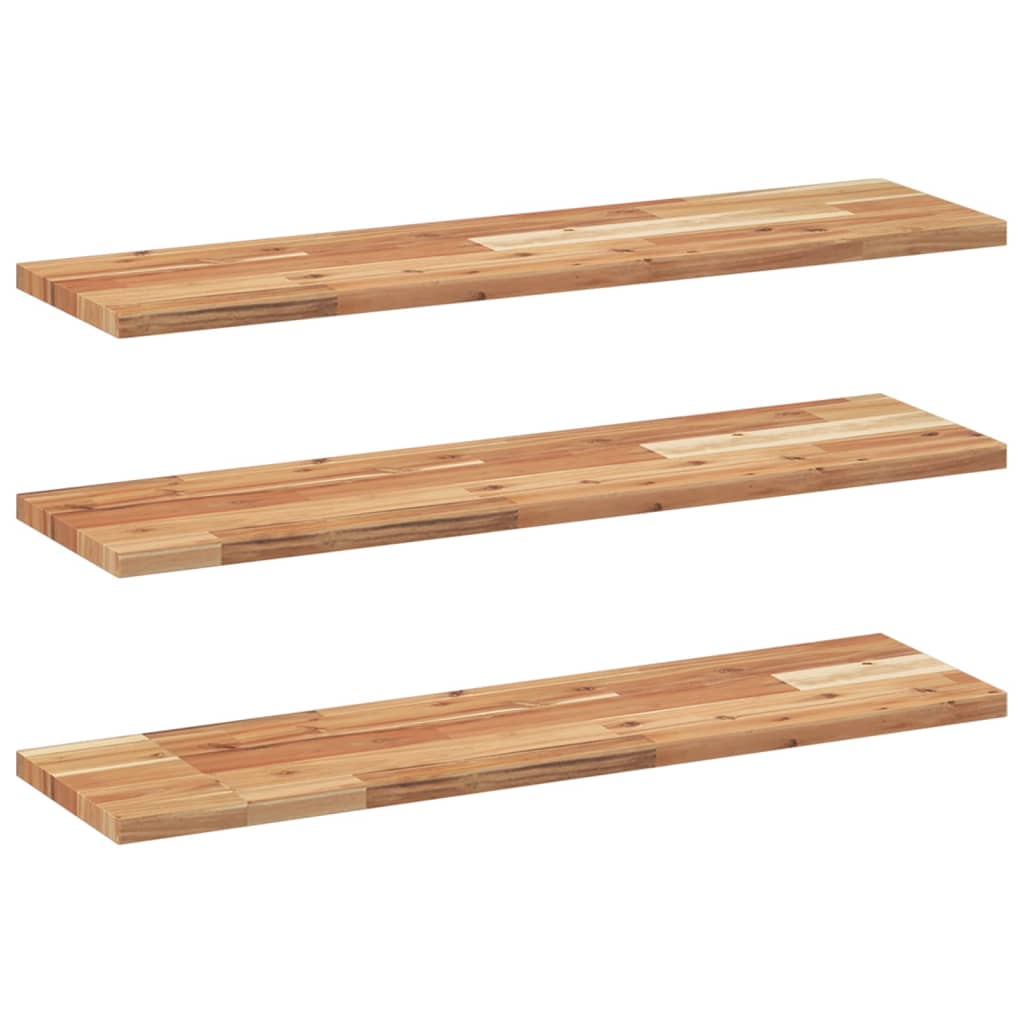 Floating Shelves 3 pcs 100x20x2 cm Oil Finished Solid Wood Acacia