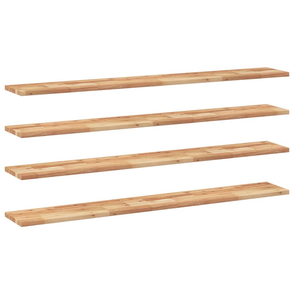 Floating Shelves 4 pcs 120x20x2 cm Oil Finished Solid Wood Acacia