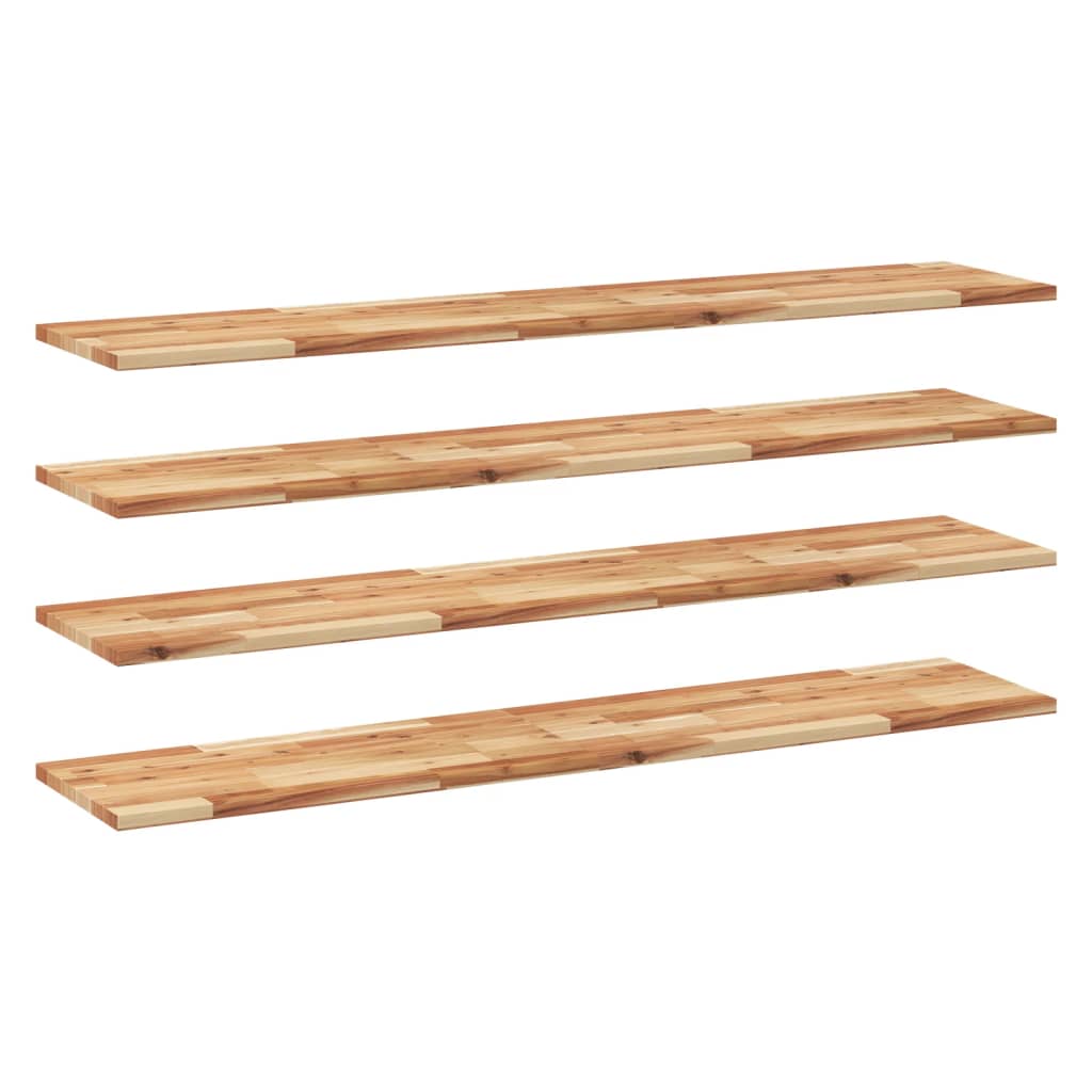 Floating Shelves 4 pcs 140x30x2 cm Oil Finished Solid Wood Acacia