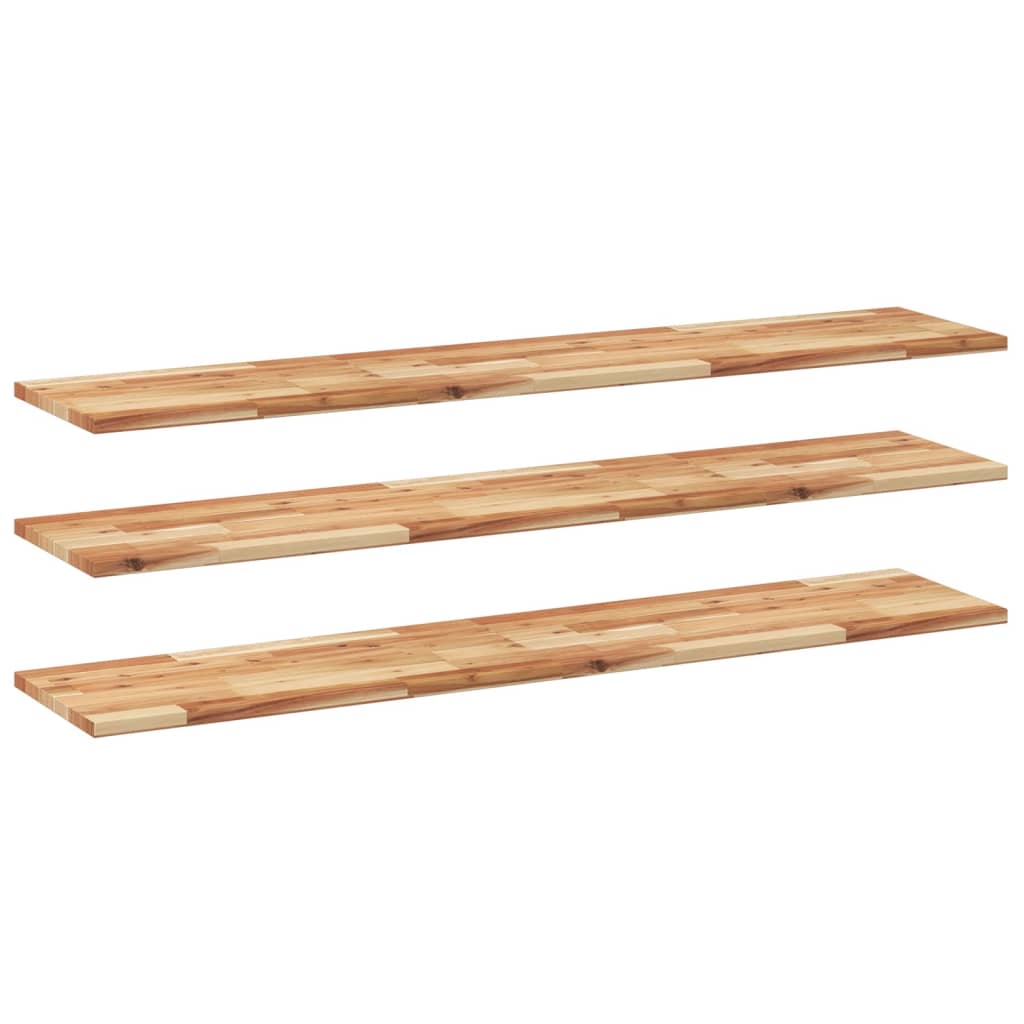 Floating Shelves 3 pcs 160x30x2 cm Oil Finished Solid Wood Acacia