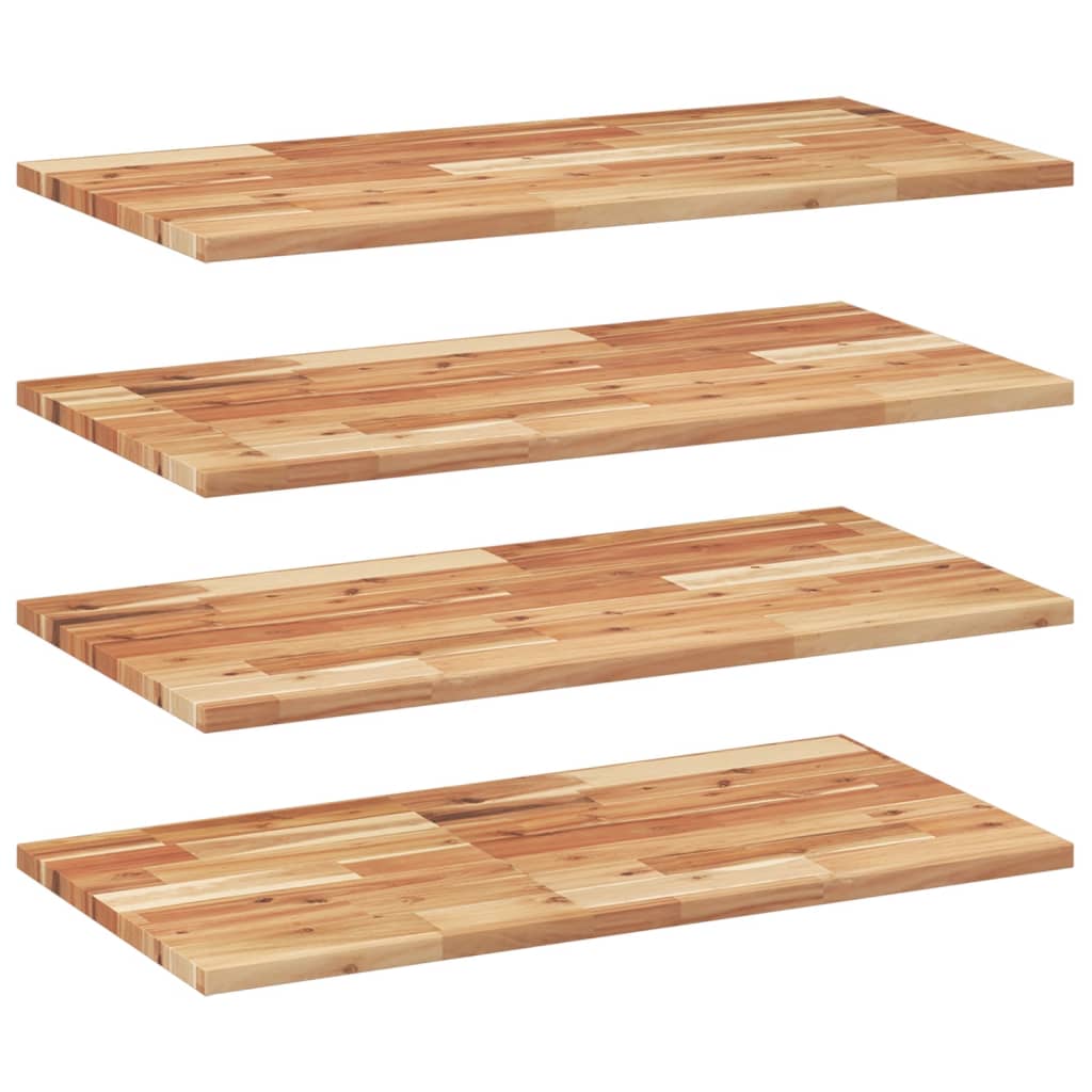 Floating Shelves 4 pcs 100x40x2 cm Oil Finished Solid Wood Acacia