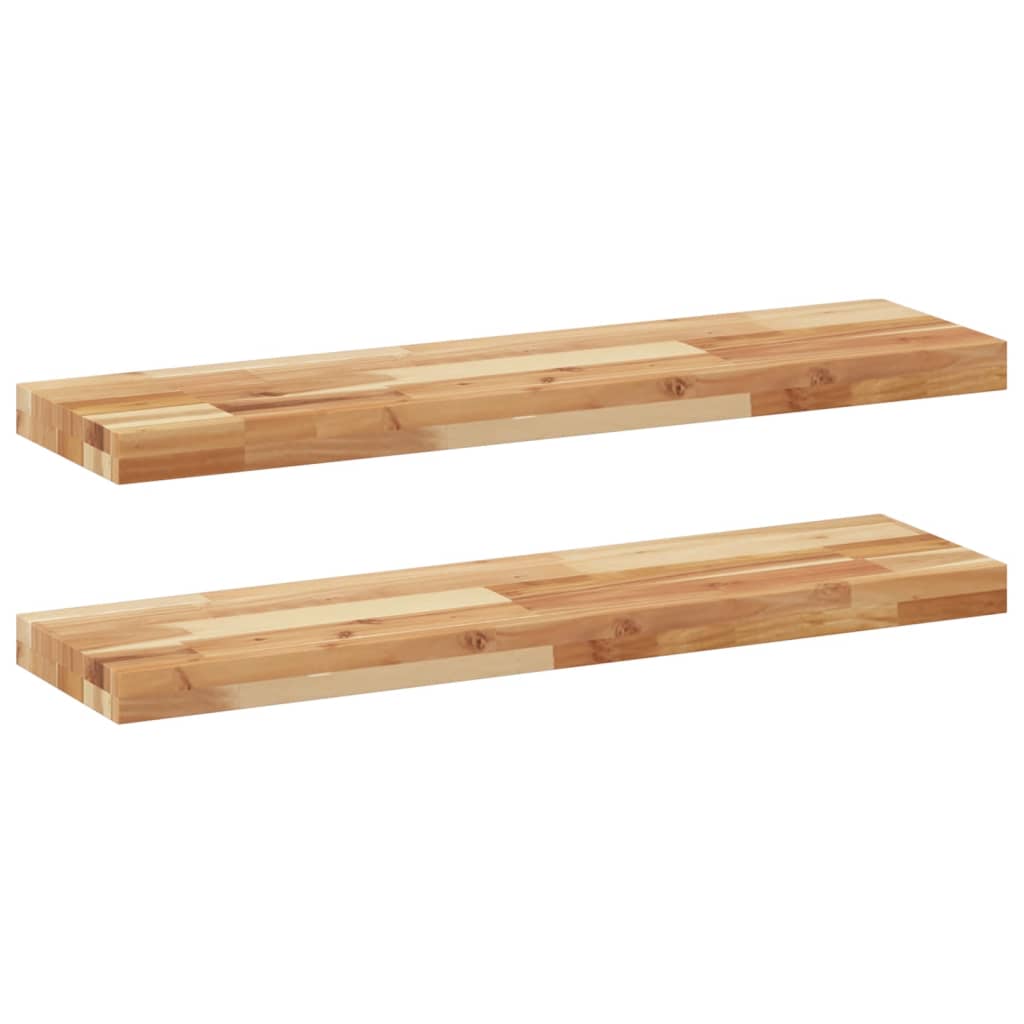 Floating Shelves 2 pcs 80x20x4 cm Oil Finished Solid Wood Acacia