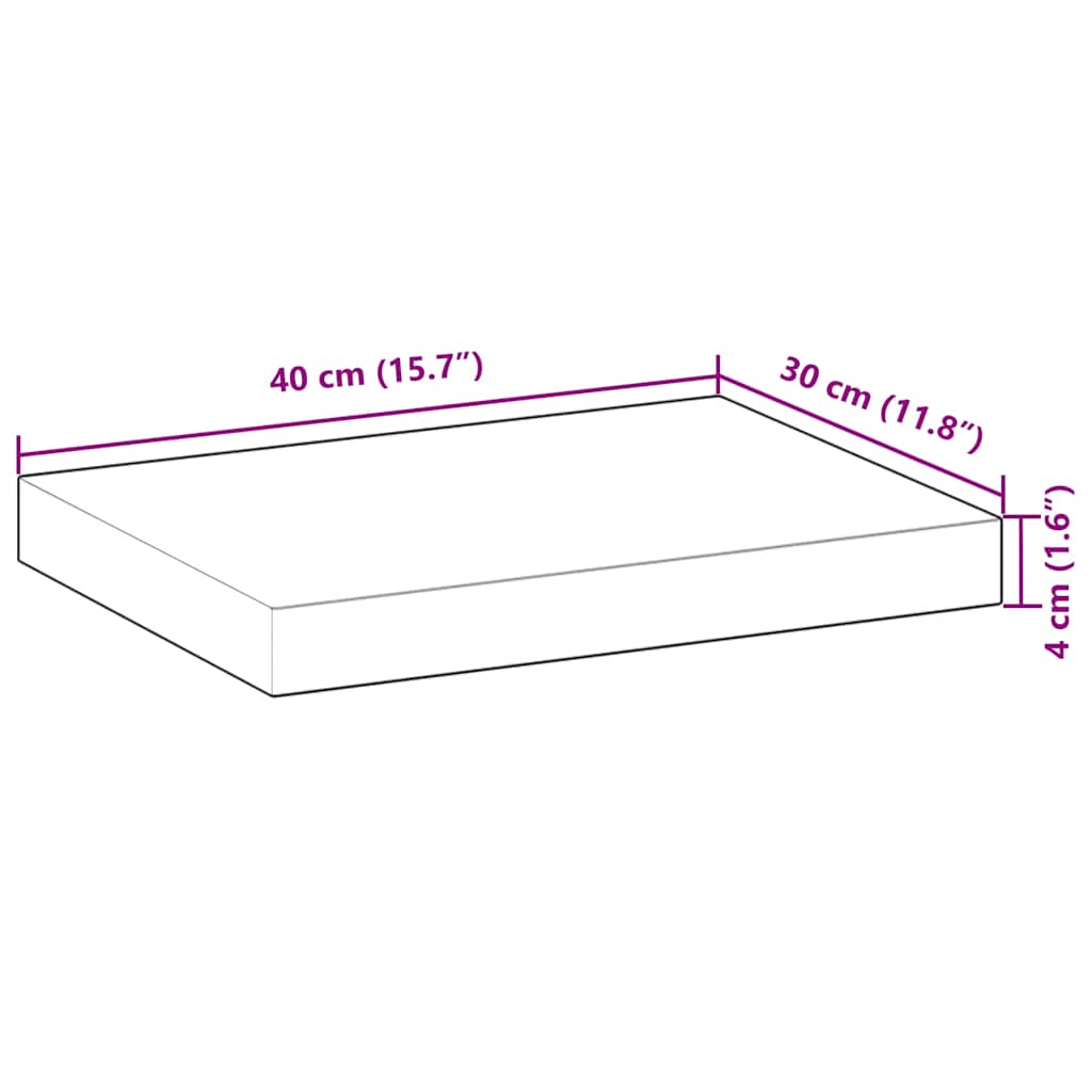 Floating Shelves 2 pcs 40x30x4 cm Oil Finished Solid Wood Acacia