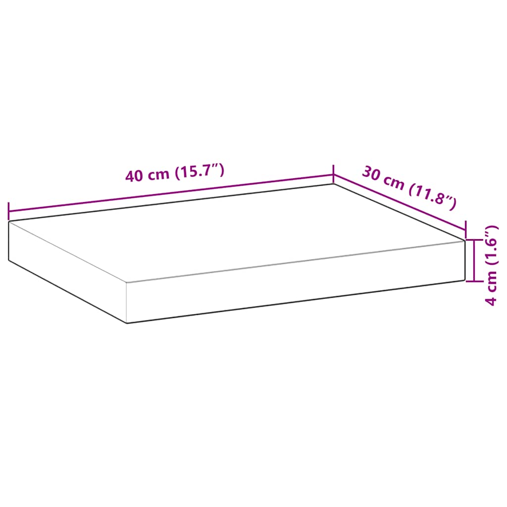 Floating Shelves 4 pcs 40x30x4 cm Oil Finished Solid Wood Acacia