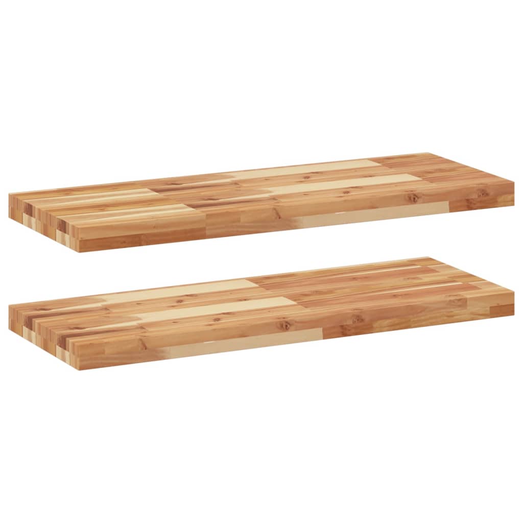 Floating Shelves 2 pcs 80x30x4 cm Oil Finished Solid Wood Acacia