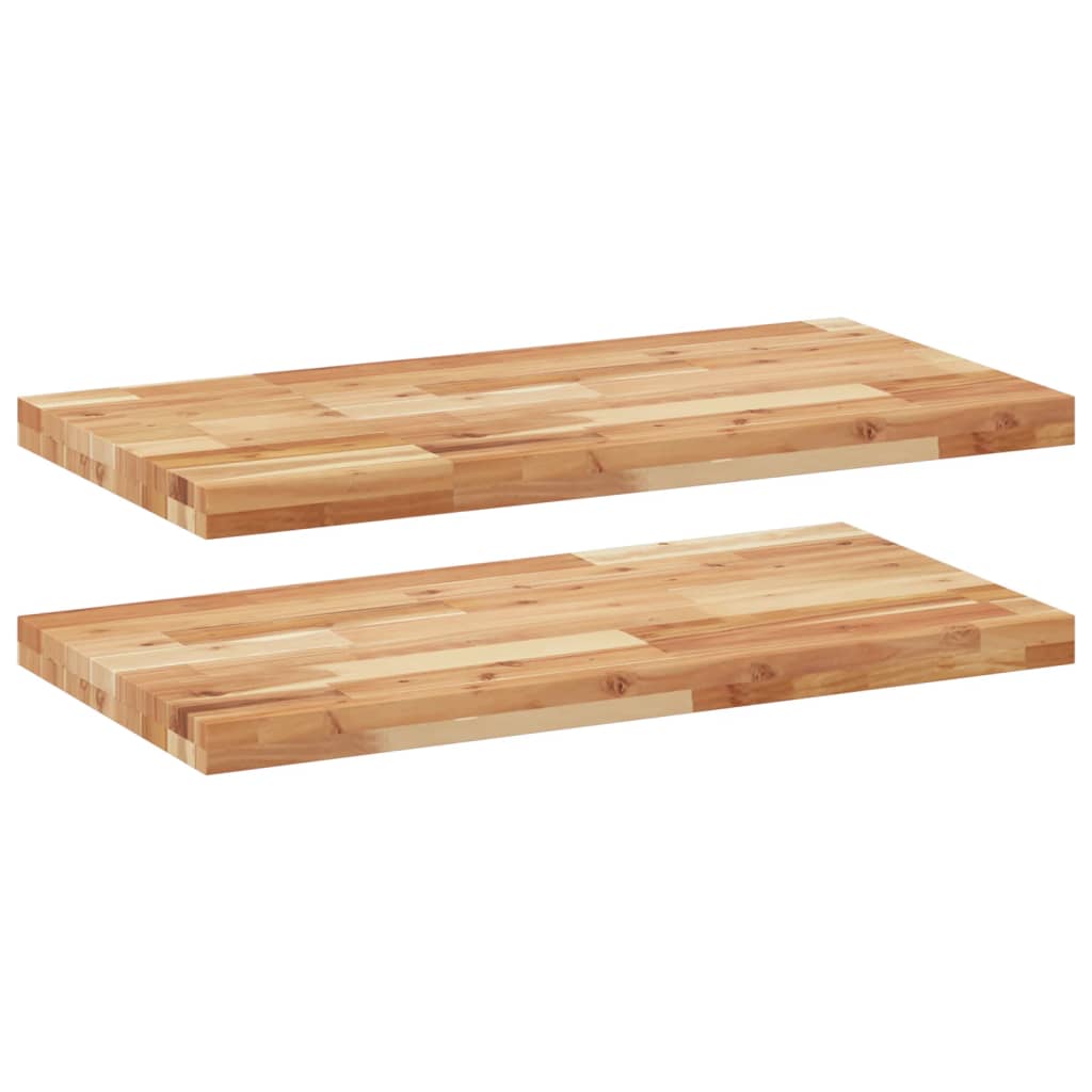 Floating Shelves 2 pcs 60x40x4 cm Oil Finished Solid Wood Acacia