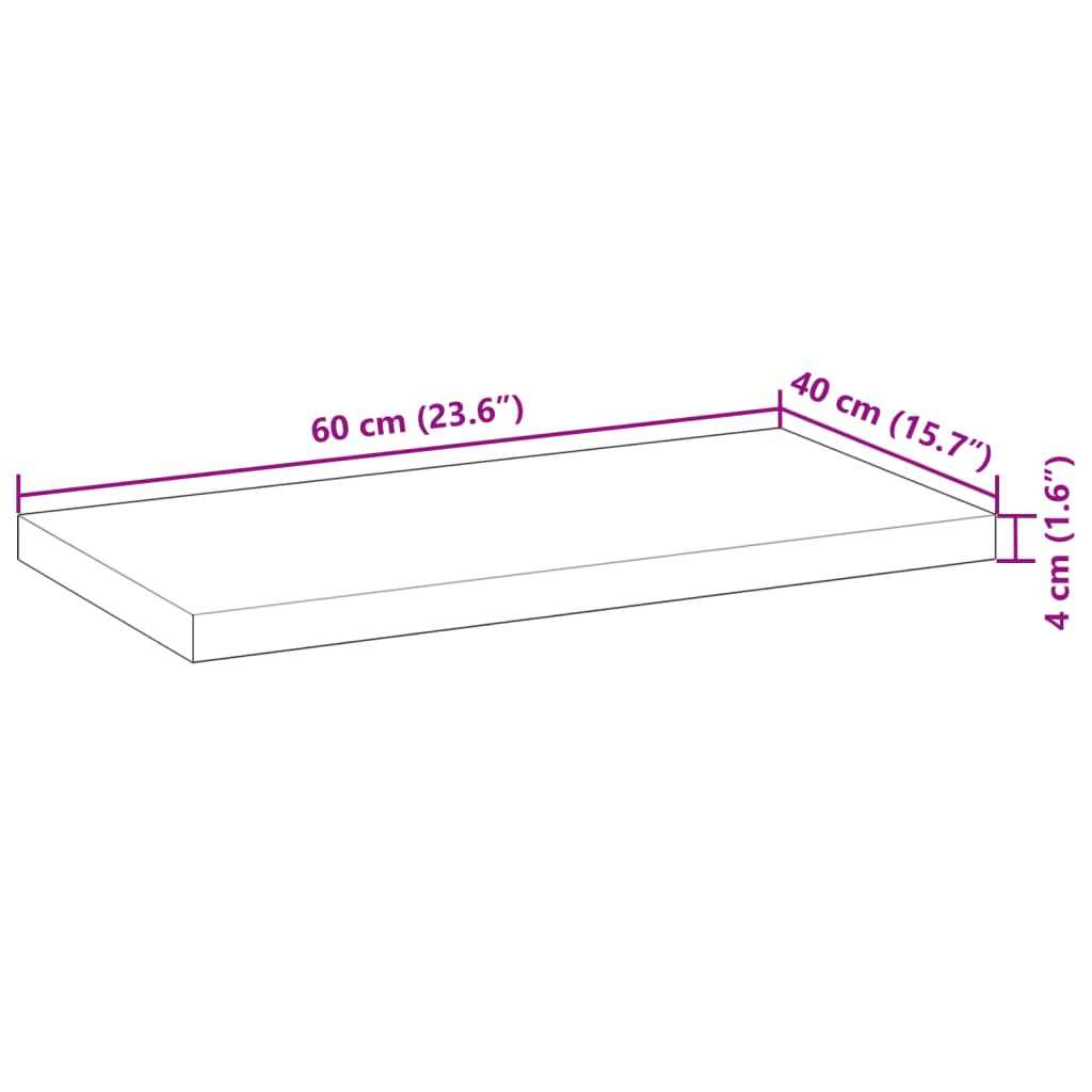 Floating Shelves 2 pcs 60x40x4 cm Oil Finished Solid Wood Acacia