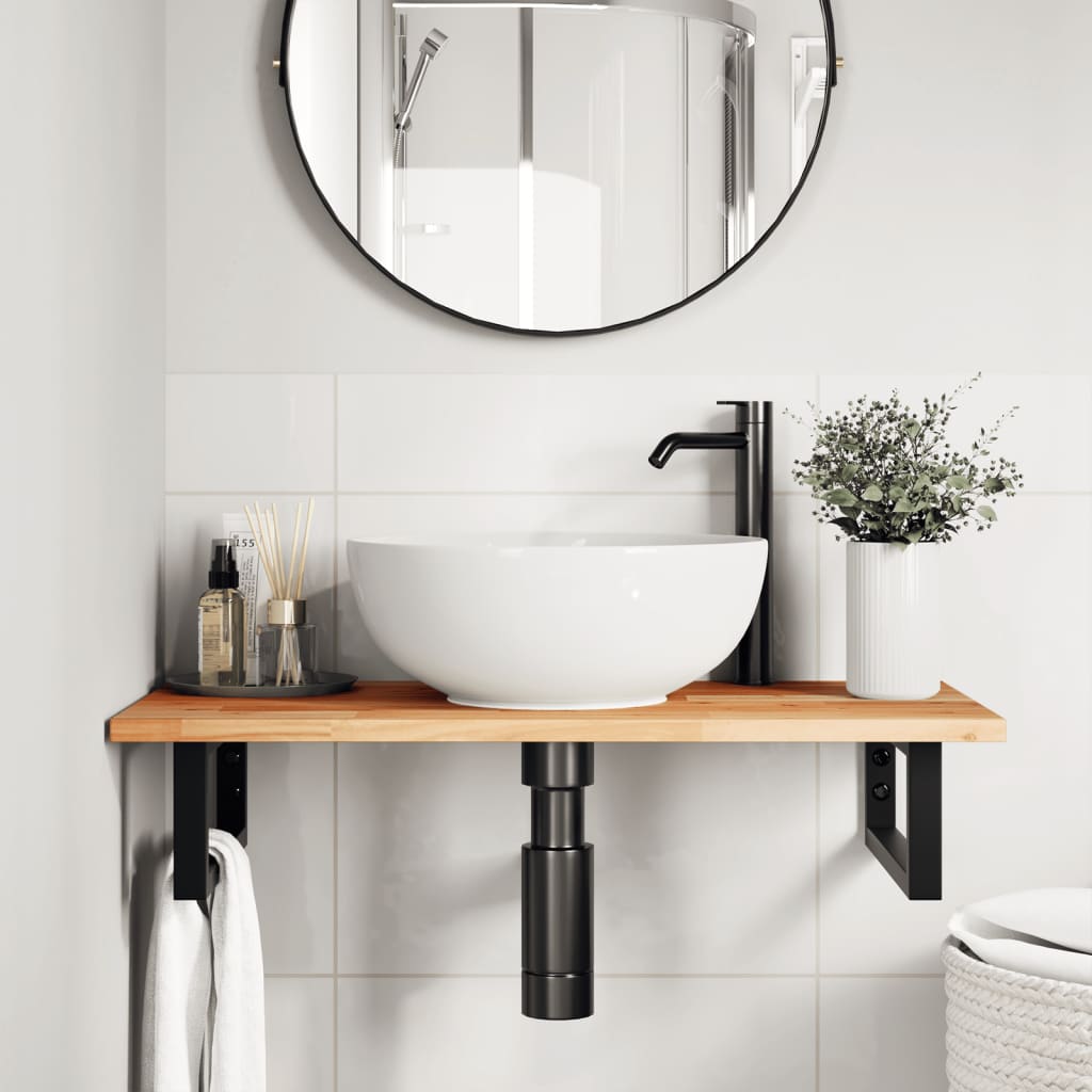 Bathroom Vanity Top Oil Finished 60x40x2 cm Solid Wood Acacia