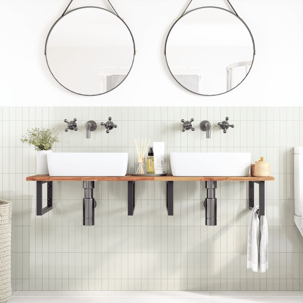 Bathroom Vanity Top Oil Finished 140x50x2 cm Solid Wood Acacia