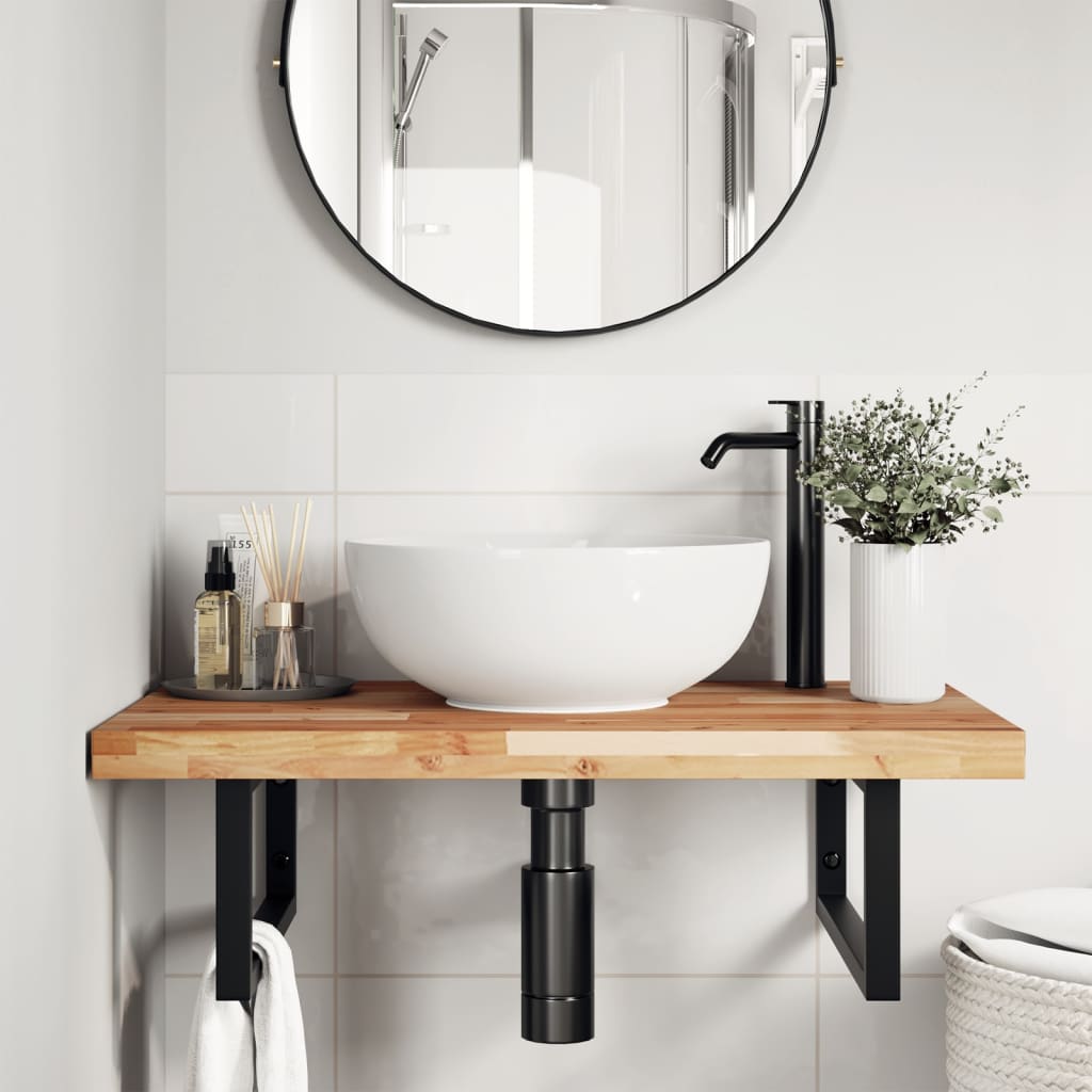 Bathroom Vanity Top Oil Finished 60x50x4 cm Solid Wood Acacia