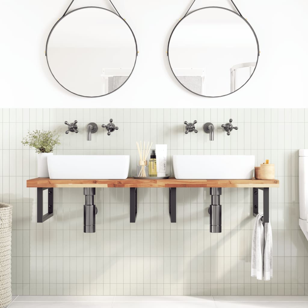Bathroom Vanity Top Oil Finished 120x50x4 cm Solid Wood Acacia