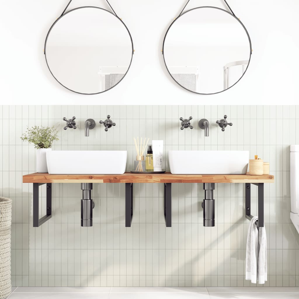 Bathroom Vanity Top Oil Finished 120x60x4 cm Solid Wood Acacia