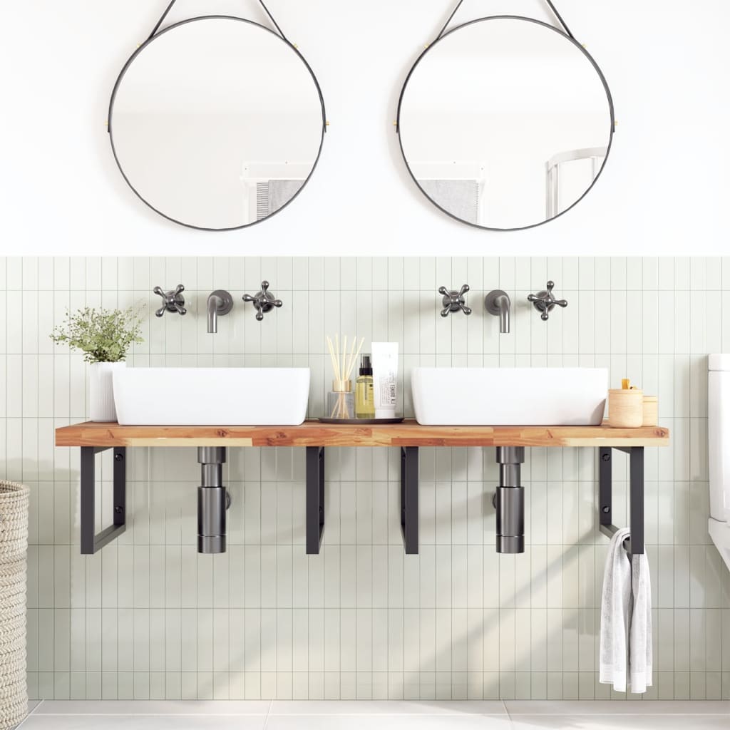 Bathroom Vanity Top Oil Finished 140x60x4 cm Solid Wood Acacia