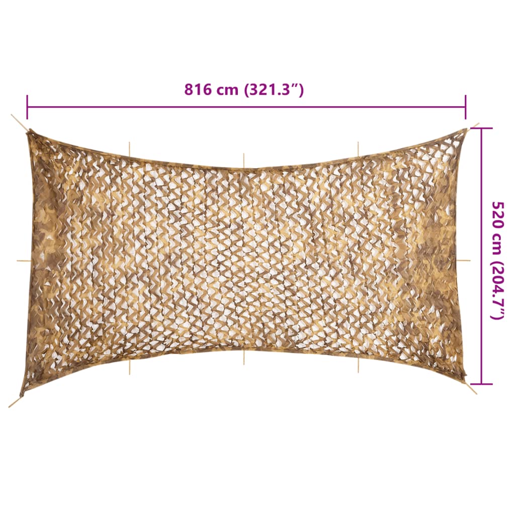 Camouflage Net with Storage Bag 816x520 cm Sand