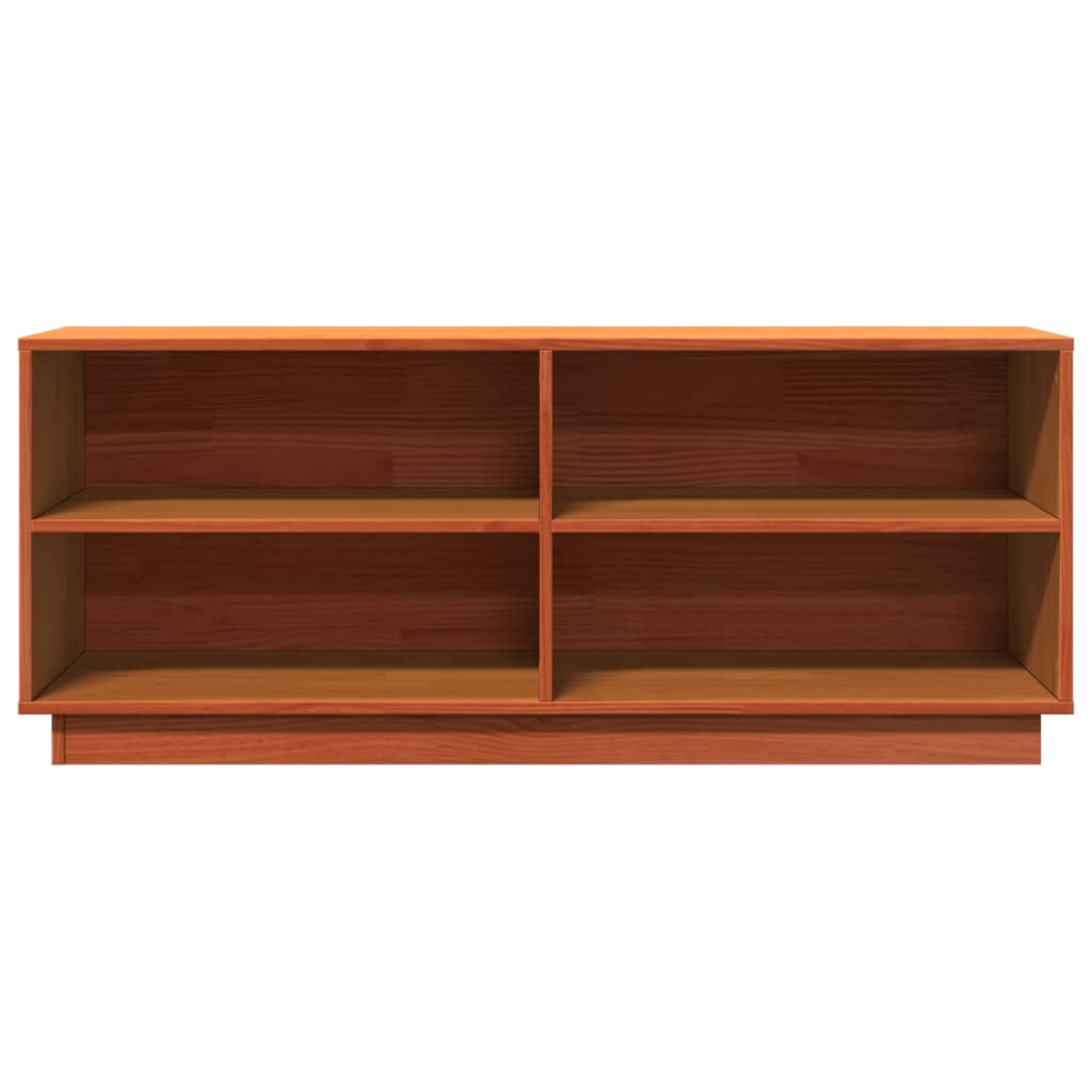 Shoe Cabinet Wax Brown 110x34x45 cm Solid Wood Pine