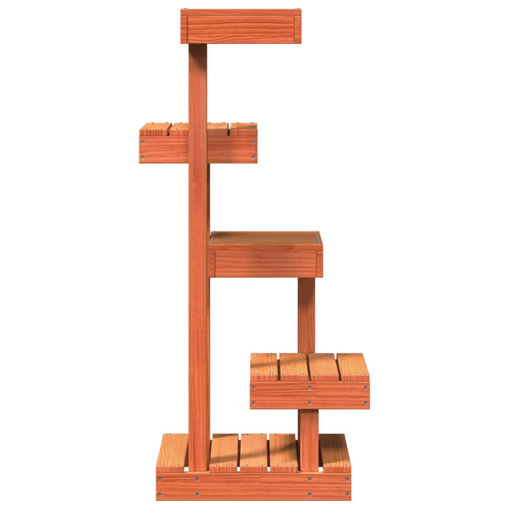 Cat Tree Wax Brown 45.5x49x103 cm Solid Wood Pine