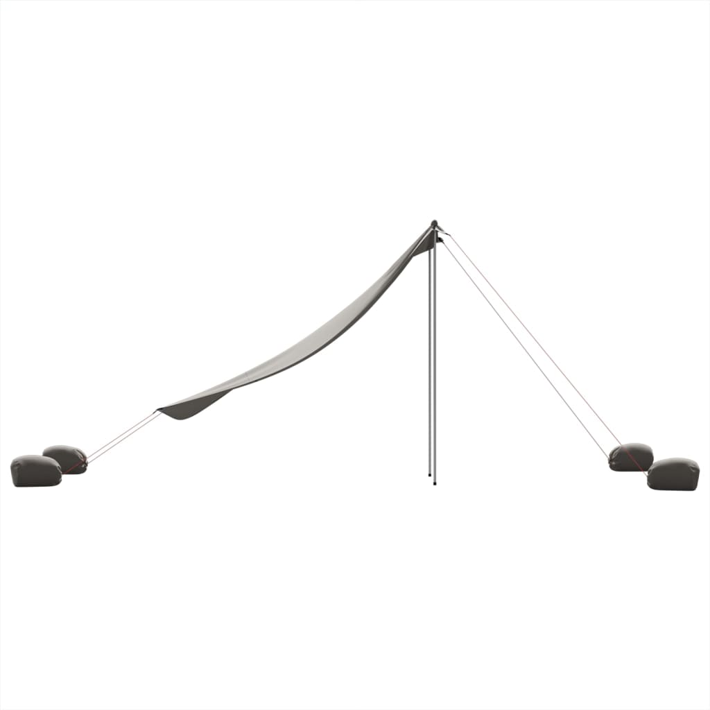 Beach Canopy with Sand Anchors Grey 214x236 cm