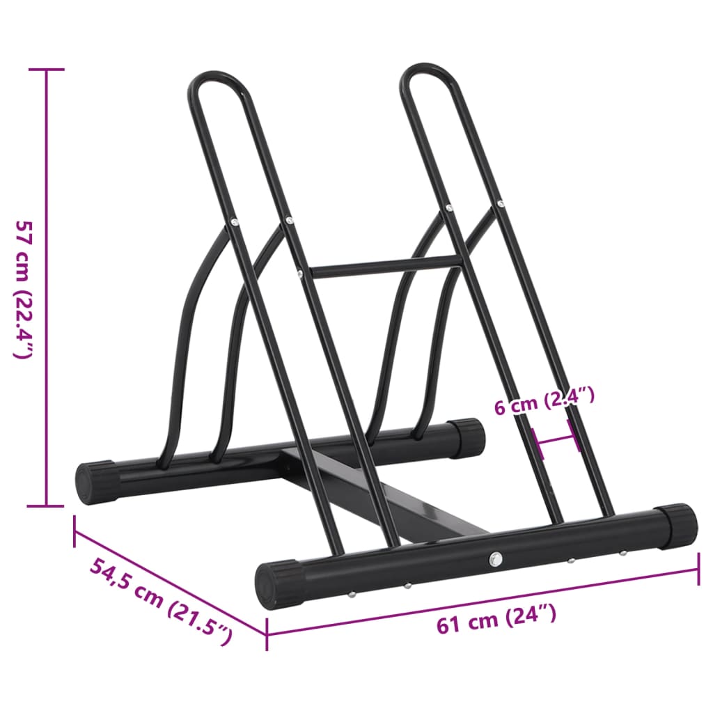 Bicycle Stand for 2 Bikes Floor Freestanding Steel