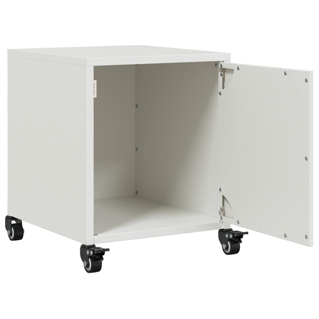 Bedside Cabinet White 36x39x43.5 cm Steel