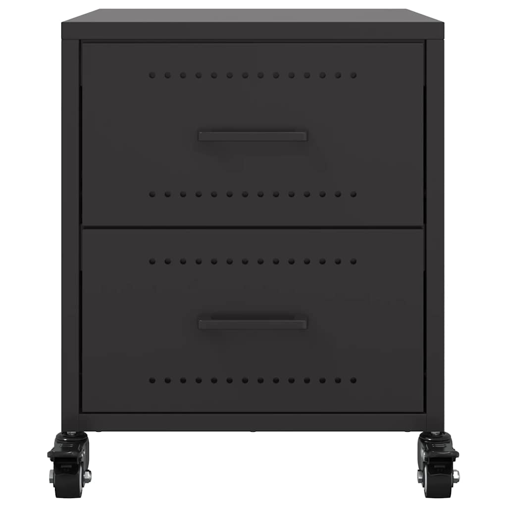 Bedside Cabinets 2 pcs Black 36x39x43.5 cm Steel