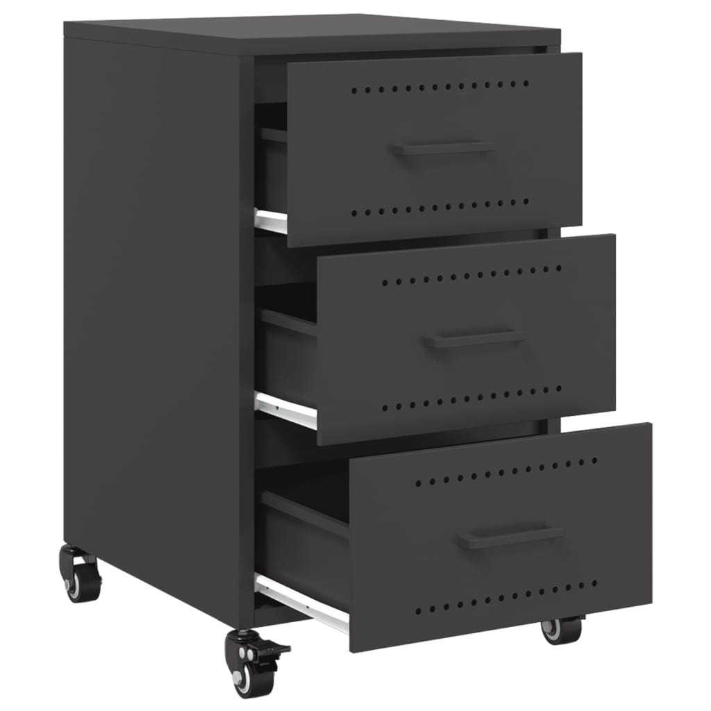 Bedside Cabinet Black 36x39x59 cm Steel