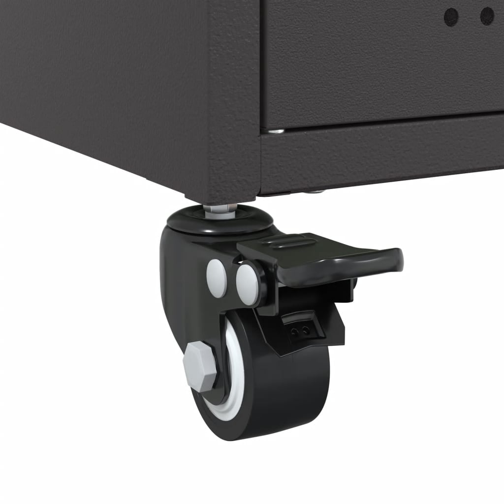 Bedside Cabinet Black 36x39x59 cm Steel