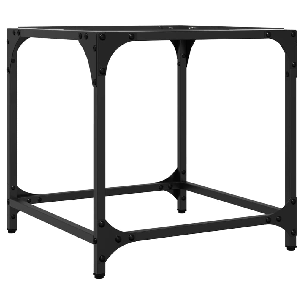 Coffee Tables with Transparent Glass Top 2 pcs 40x40x40 cm Steel