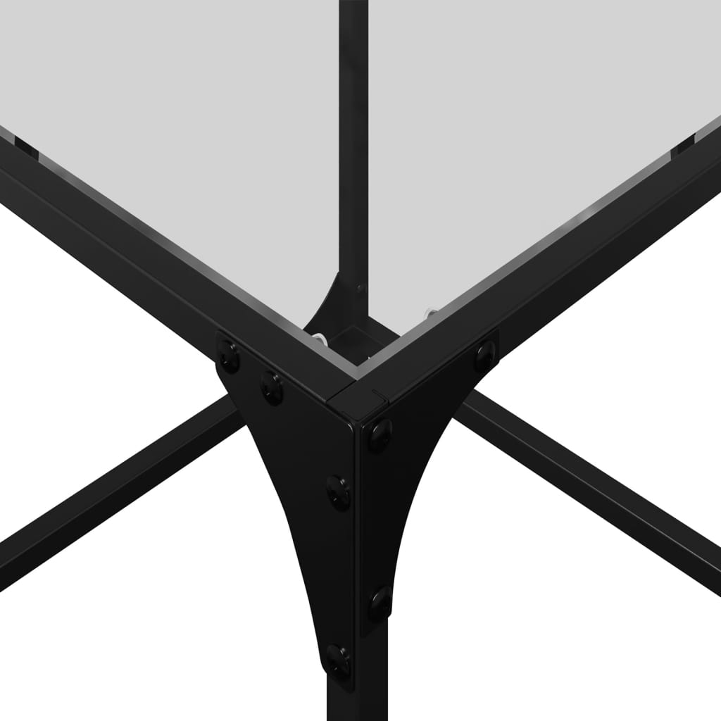 Coffee Tables with Transparent Glass Top 2 pcs 40x40x40 cm Steel