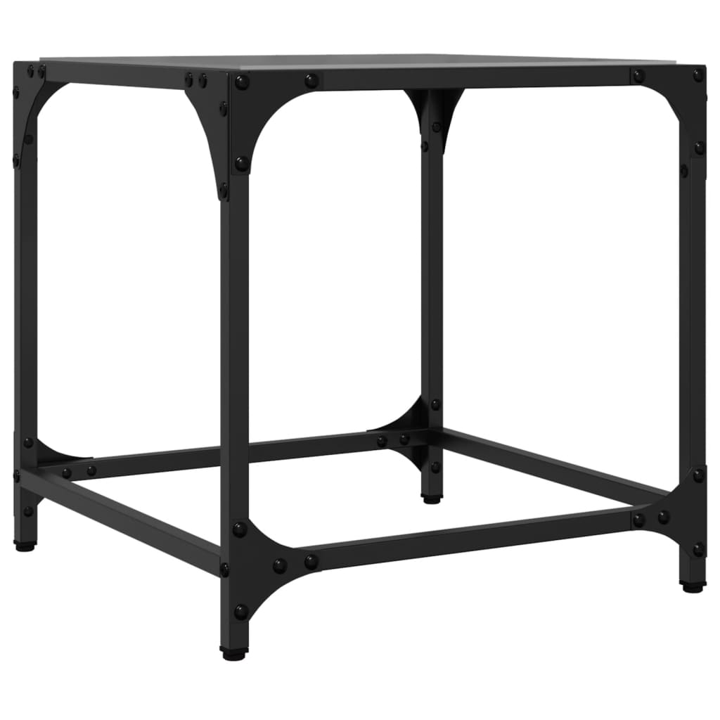 Coffee Tables with Black Glass Top 2 pcs 40x40x40 cm Steel