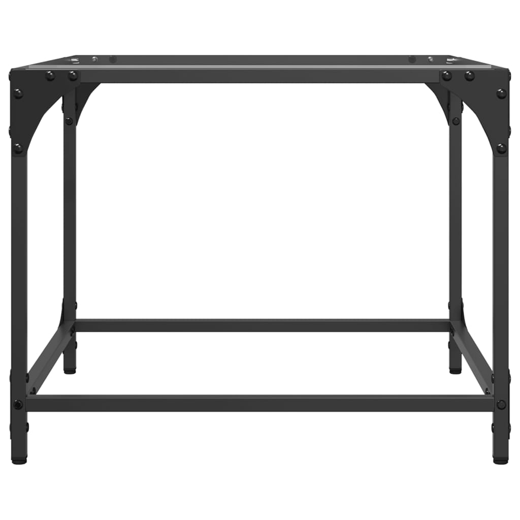 Coffee Tables with Transparent Glass Top 2 pcs 50x50x40 cm Steel