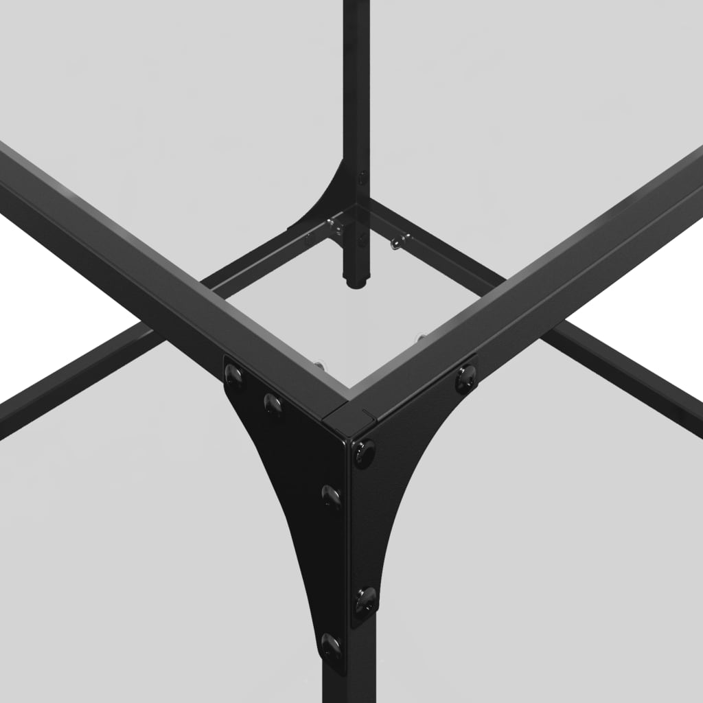 Coffee Tables with Transparent Glass Top 2 pcs 50x50x40 cm Steel